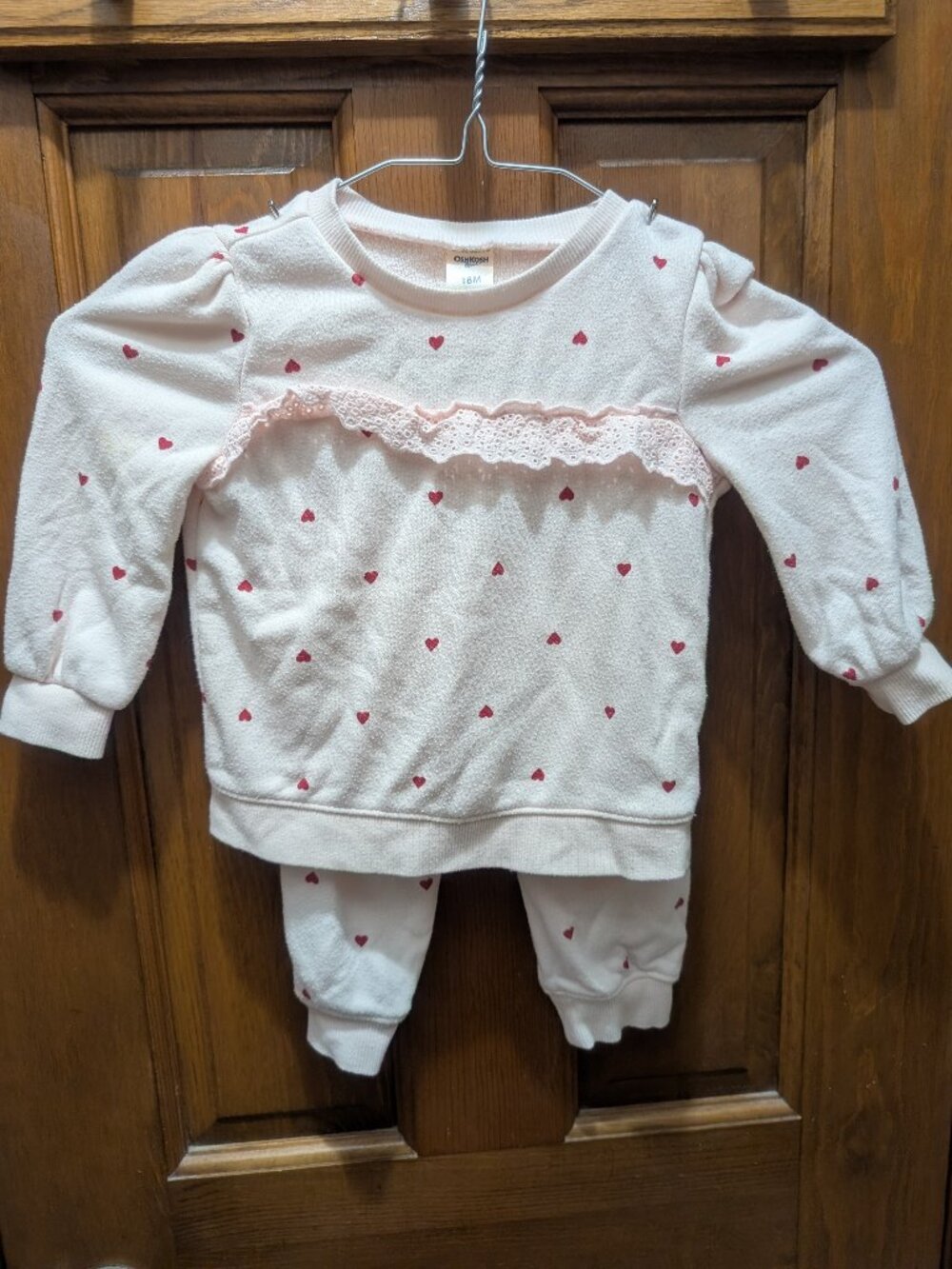 Toddler Girl Valentine sweatshirt and pant set, 18 months
